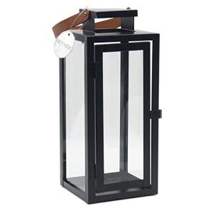 Dekovita 30cm Farol de Metal en Negro - Linterna de Jardín…
