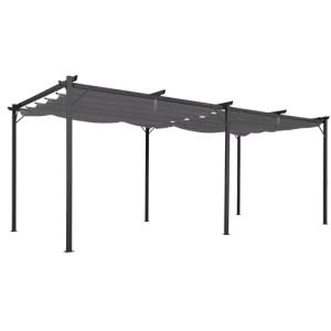 IDMarket - Pérgola techo retráctil 4 pies 3 x 6 m cenador g…