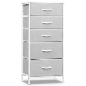 WOLTU Comoda Dormitorio, Cómoda con 5 Cajones de Tela, Cajo…