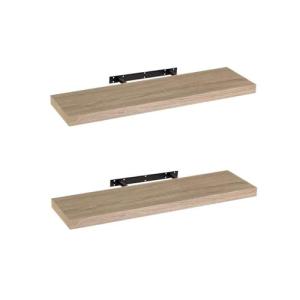 LOLAhome Set de 2 estantes de Pared flotantes de MDF Natura…