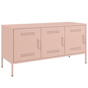 vidaXL Mueble de TV de Acero Rosa 100,5x39x50,5 cm, Soporte…