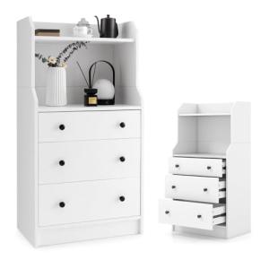 KOMFOTTEU Cómoda con 3 Cajones para Dormitorio, Cajonera co…