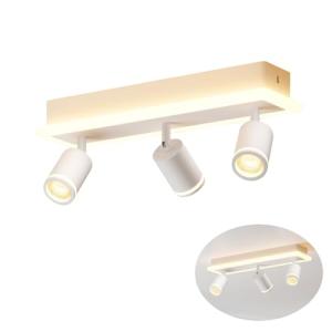 LVWIT Lámpara de Techo LED Giratorios con 3 Focos LED GU10…