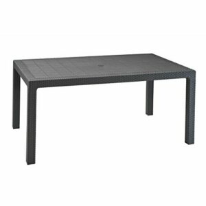 Keter - Mesa comedor exterior Melody de 6 plazas, Color gra…