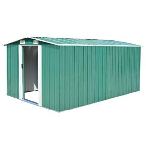 vidaXL Caseta Jardín Metal Galvanizado Verde 257x392x181 cm…
