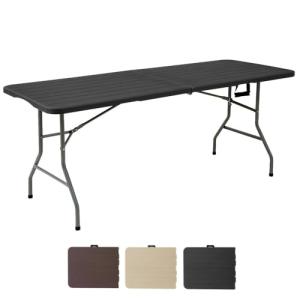 LOLAhome Mesa Plegable Efecto Madera | Gris Oscuro, 180x74…
