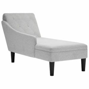 vidaXL Tumbona con Almohada y reposabrazo Derecho Tela Gris…