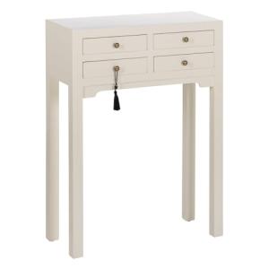 LOLAhome Consola con 4 cajones Blanca de Madera de 63x26x85…
