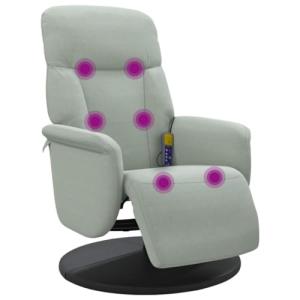 vidaXL Sillón Reclinable Masaje con Reposapiés, Silla con R…