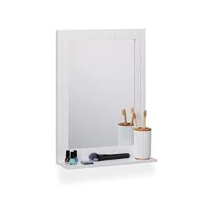 Relaxdays Espejo de Baño con Balda Hecho de MDF, Montaje en…