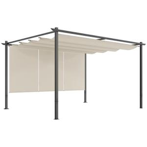 Outsunny Pérgola con Techo Retráctil Pérgola de 4x3 m Cenad…