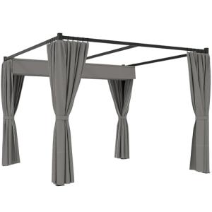 Outsunny Pérgola con Techo Retráctil Pérgola de Jardín 3x3…