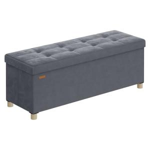SONGMICS Puff Almacenaje, Banco Plegable, 38 x 110 x 40 cm,…