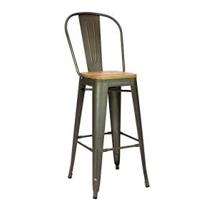 Vaukura Taburete Oliix con Respaldo Alto - Taburete Industr…