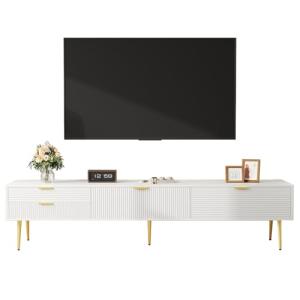 KecDuey Elegante mueble de TV de 175 cm bajo para TV, con c…