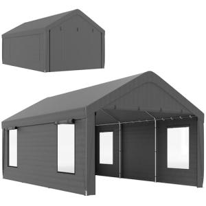 Outsunny Carpa Garaje Portátil 6x3,6 m, Garaje Exterior par…