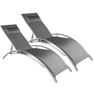 TecTake® Set de 2 Tumbonas Jardín Exterior, Tumbona Plegabl…