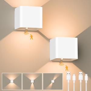 GuKKK Aplique de Pared Interior Con Sensor de Movimiento, 2…