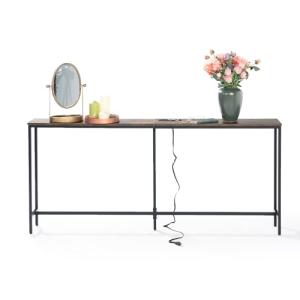 FurnitureR Mesa consola de sofá con estación de carga, mesa…