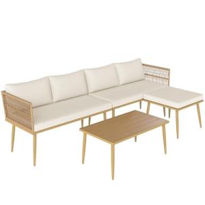 Outsunny Conjunto de Jardín Exterior de Ratán Sintético de…