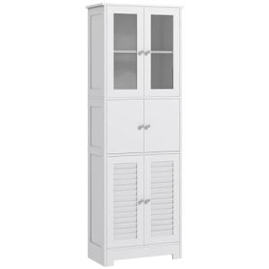 HOMCOM Columna de Baño Mueble Auxiliar de Baño con 6 Puerta…