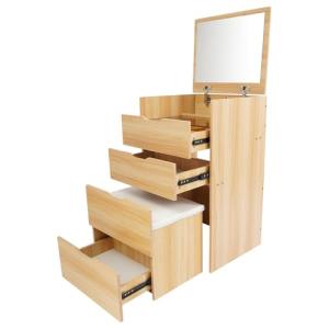 VonVVer Tocador plegable con espejo, 40 x 48 x 80 cm, estre…