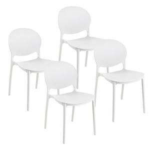 Set de 4 sillas Baroni Home de Plástico Blanco – Apilables,…