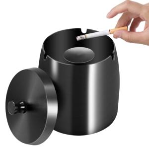 Litimkat Cenicero para Exteriores Con Tapa - Base Antidesli…