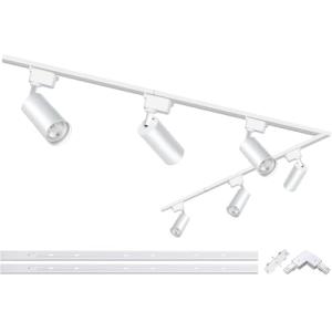 Kit de iluminación de riel blanco, 6 piezas Focos de riel L…
