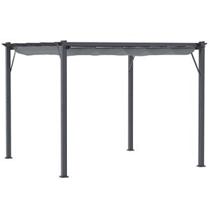 Outsunny Pérgola con Techo Retráctil Pérgola de Aluminio 3x…