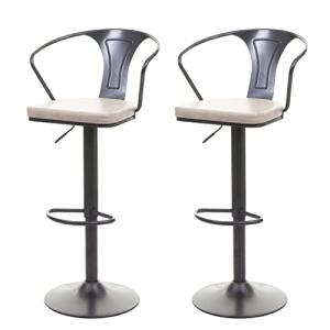 Mendler HWC-H10b - Juego de 2 Taburetes de Bar con Respaldo…