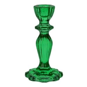Talking Tables Candelero de cristal verde oscuro, Soporte d…