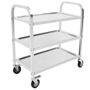 Mqwdxzfes Carro de servir de acero inoxidable de 3 niveles,…