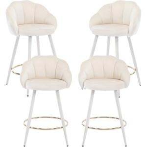 chairus 4X Taburetes Altos de Cocina de Terciopelo Sillas d…