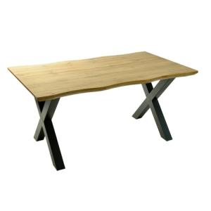 HABITMOBEL Mesa de Comedor 180, Metal Negro, Tapa DM bilami…