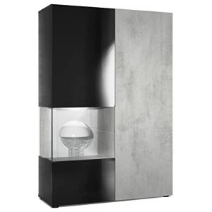 Vladon Vitrina Cómoda Morena, Cuerpo en Negro Mate/Puerta D…