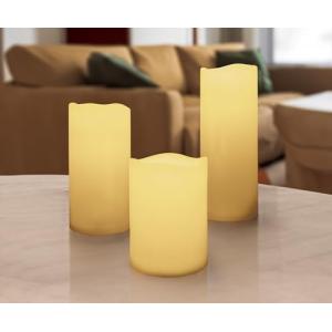 Juego de 3 velas LED de color blanco cálido, con temporizad…