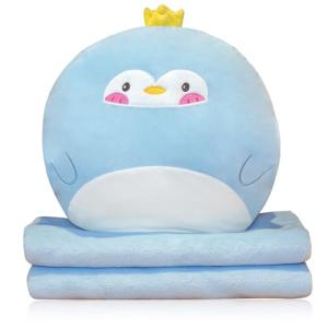 MeYuxg Manta de Viaje y Almohada de 140 x 170 cm con Funda,…