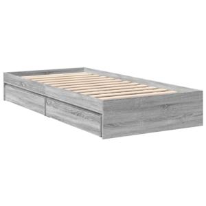 vidaXL Cama con cajones Madera de ingeniería Gris Sonoma 75…