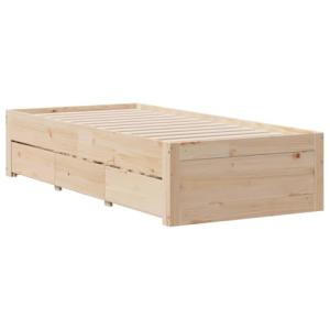 vidaXL Cama sin colchón con cajones Madera Maciza de Pino 9…