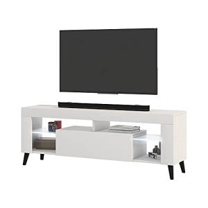 Selsey HugoB - Mueble de TV - 140 cm - Blanco Mate/Blanco B…