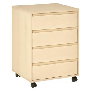 HOMCOM Cajonera de Oficina con 4 Cajones Cajonera de Escrit…