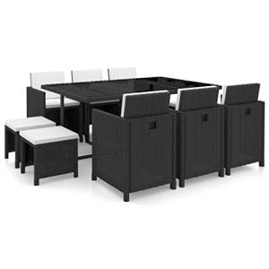 QZZCED Set Comedor de jardín 11 Piezas y Cojines ratán sint…