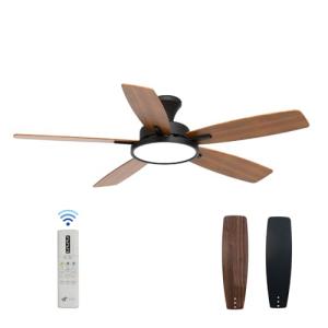 JR BRO 132cm Ventilador de Techo con luz LED, motor DC,tres…