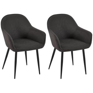 CLP Set de 2 sillas de Comedor Boise en Tela con Base metál…