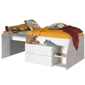 Miroytengo Cama Valky con Escritorio 2 cajones Color Blanco…