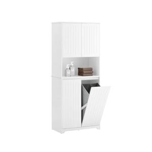 SoBuy BZR150-W Mueble Columna de Baño con 2 Estantes y 1 Co…
