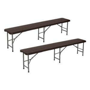 THINIA HOME Pack 2 Bancos Plegables Catering Efecto Madera…