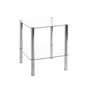 HAKU Möbel Mesa auxiliar cromo, Metal, cristal de seguridad…