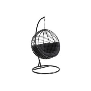 Vente-Unique - Sillón balancín de Resina Trenzada - Negro -…
